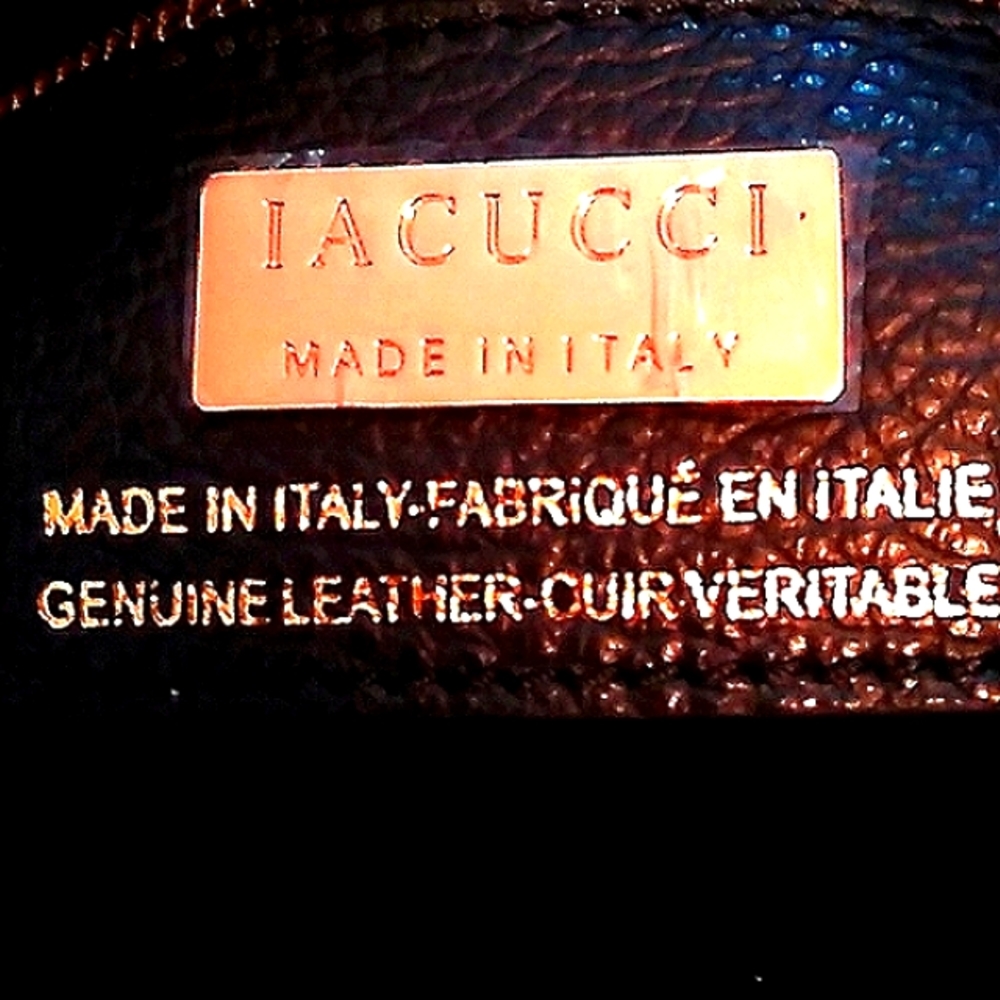 NWOT dressy dark chocolate IACUCCI Italian leather & suede tote. BEAUTIFUL 💫 - Picture 6 of 6